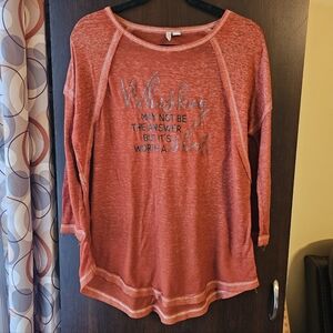Cato Orange Graphic Long Sleeve